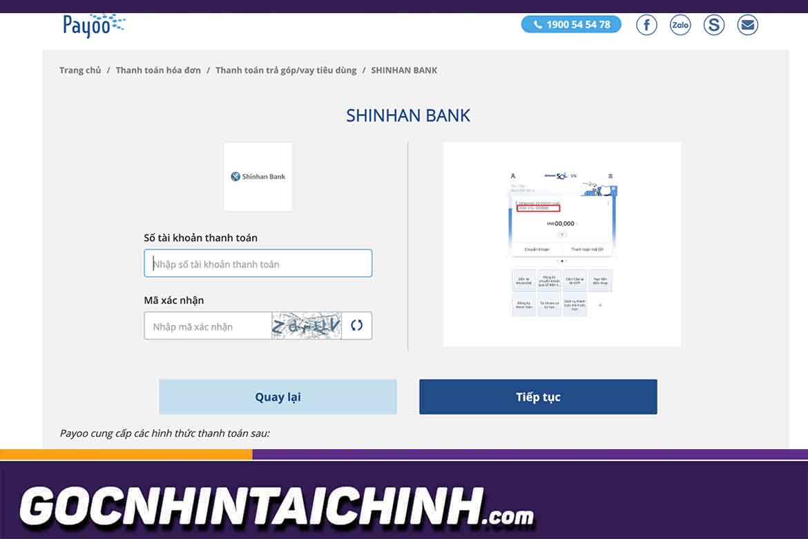 Cách kiểm tra hồ sơ vay Shinhan bank bằng Payoo